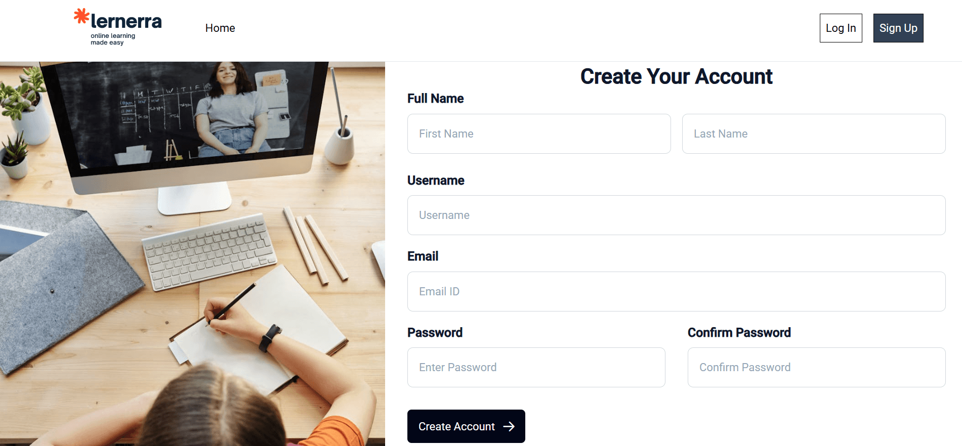Screenshot 1 of Lernerra - E-Learning Platform project